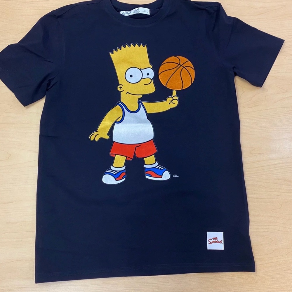 Men's Navy Blue Bart Simpson Graphic Tee